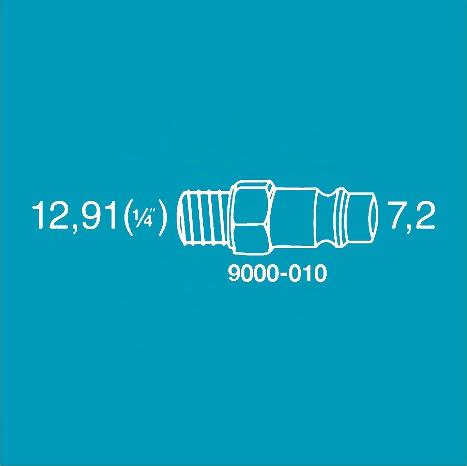 Manguera espiral HAZET 9040-7 I Manguera de poliuretano de gran flexibilidad con 7,62 m de longitud, rosca de conexión de aire de 12,91 mm y presión de trabajo de 10 bar
