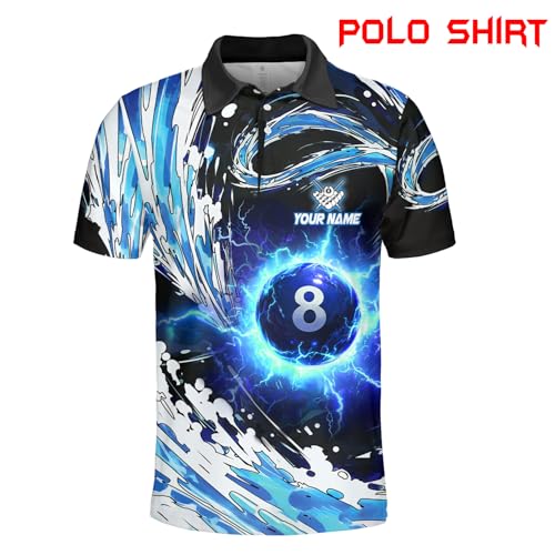 GABITA Personalized Billiard Shirts for Men Women Team, Custom Name Jersey for Billiards Players, 8 9 Ball Pool Jersey3