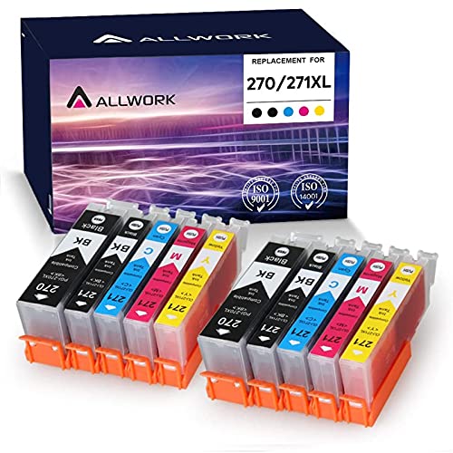 Allwork PGI270XL CLI271XL Compatible Ink Cartridges Replacement for Canon PGI-270XL CLI-271XL Works with Canon PIXMA TS6020 9020 5020 8020 MG7720 6821 5720 6820 5722 6800 5700 6822 5721 10 Pack