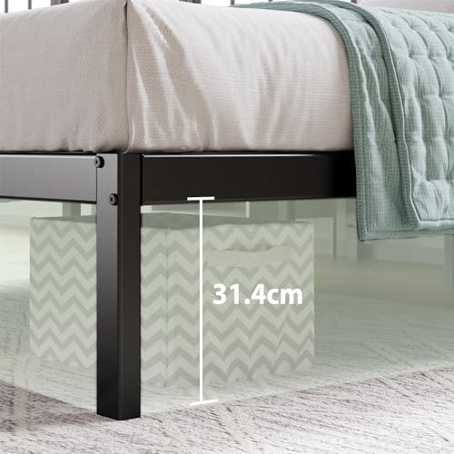 Zinus Yelena 35.6CM Classic Metal Platform Bed Frame with Steel Slat Support, 140 x 200 x 35.6 cm
