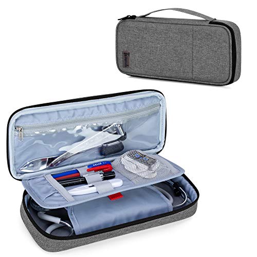 Trunab   Bolsa de estetoscopio para estetoscopio, color gris con bolsa interior, compatible con 3 m Littmann, MDF/ADC y otros accesorios, protección para estetoscopio bolsa de transporte estetoscopio