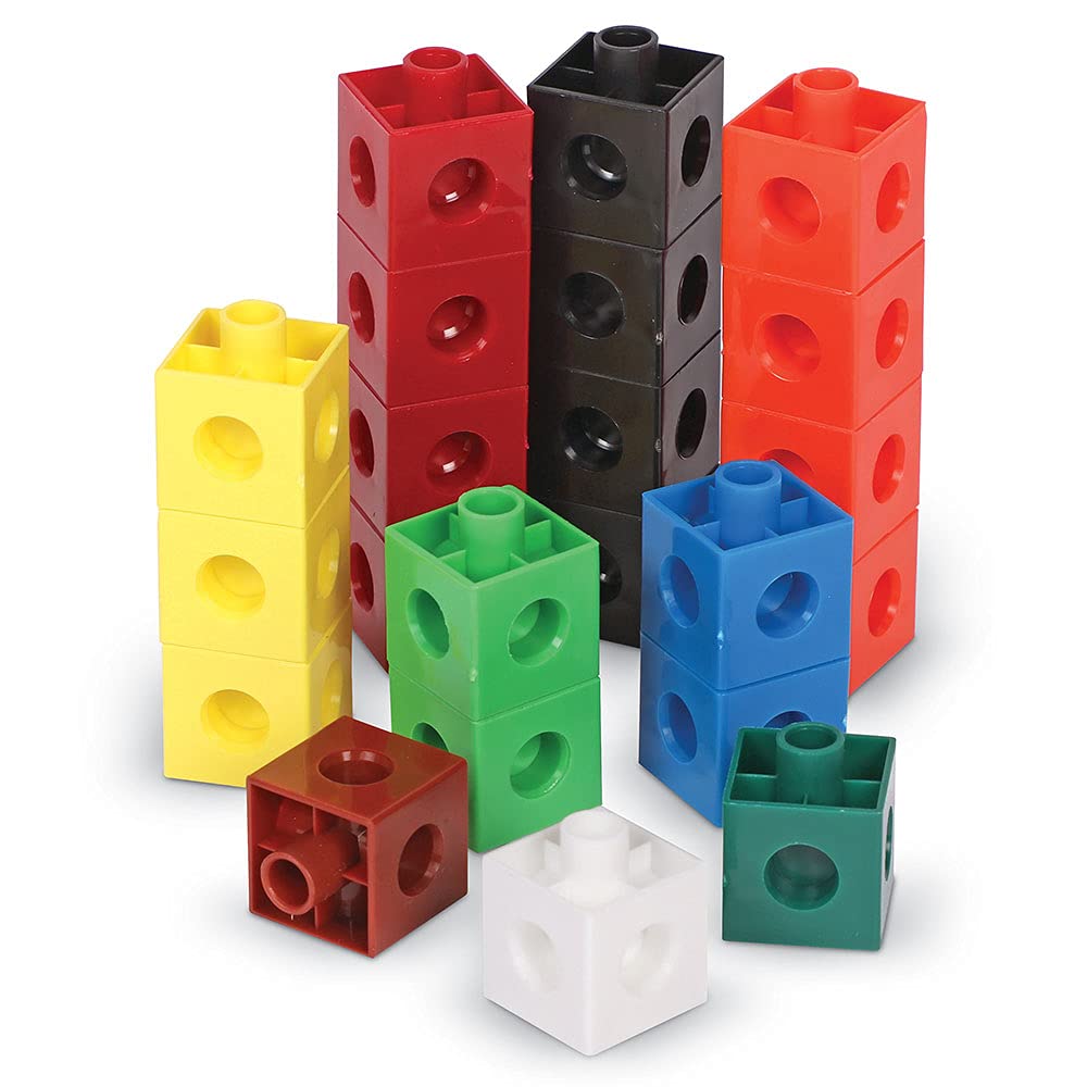 Learning Resources Cubes Éducatifs – 100 Pièces Emboîtables 2 cm – 10 Couleurs – Activité Mathématique Montessori – Dès 5 Ans