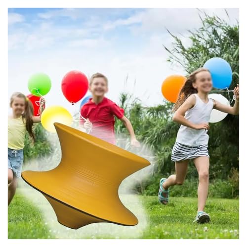 MZZKFC Indoor Outdoor 360° Gyro Chair, 6-8 Years Old Kids Sense Sports Equipment for School/Shopping Mall, Boys Girls Gyro Swivel Chair Non Slip Wear-Resistant(Yellow)