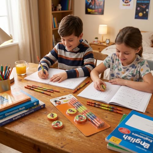 Image of Dragon Ball Z 11 pcs Stationery Set Pencils, Eraser, Sharpener | Study Kit for Boys & Girls | School Gift Set | Return Gift
