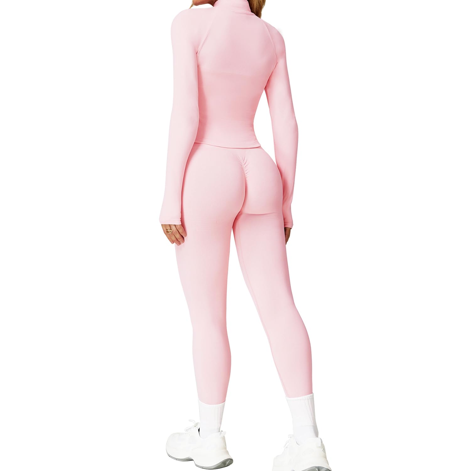 JN JANPRINT 2 pz palestra set tuta tuta yoga tuta manica lunga activewear zip up top allenamento leggings abbigliamento fitness