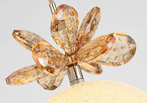 Chandelier LED variable avec télécommande en cristal et acier suspendu - 4