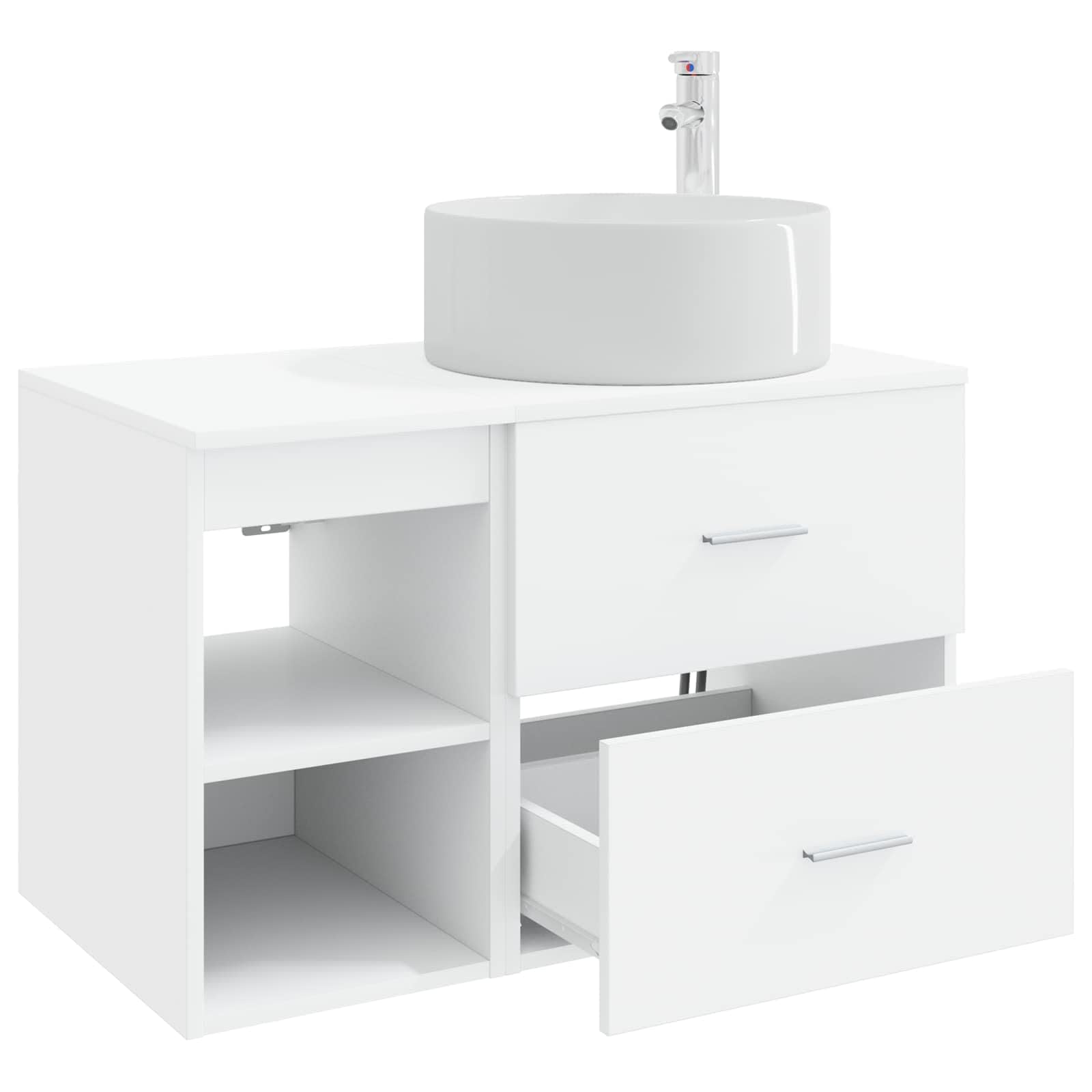 Juego de muebles de baño, 2 unidades, color blanco