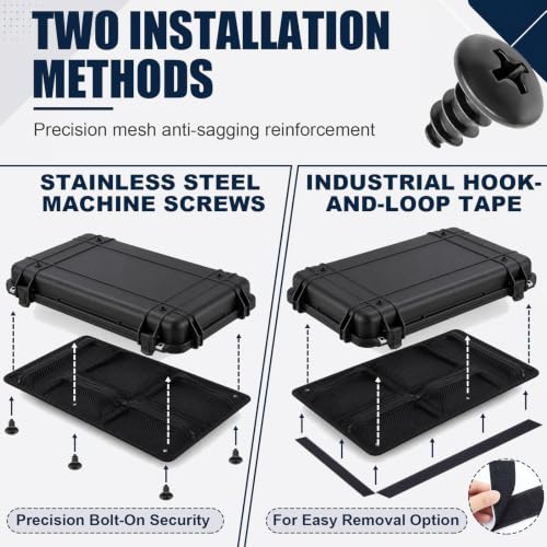 Image of Tudomro Lid Organizer Compatible with Pelican 1510 Cases, 5 Pockets Mesh Storage Insert with Dual Mount, Includes Stainless Steel Screws & Heavy Duty Adhesive Hook-and-Loop Strips