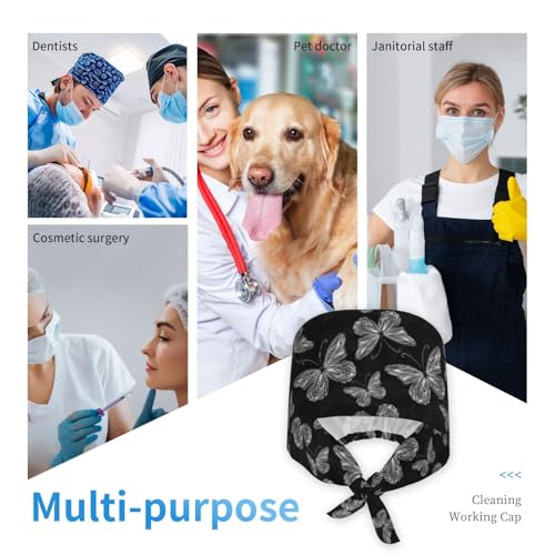 Image of Unisex Adjustable Surgical Sweatband - Elastic Bandage Cap - Scrub Caps for Nurse Working Cap