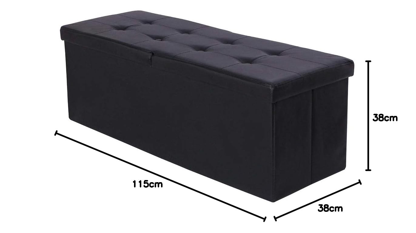 Pouf Contenitore Bakaji 36x40 Cm - Sgabello Imbottito, Cassapanca, Grigio - Foto 2