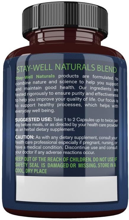 Miniatura 3 de Stay-Well Naturals Extracto de corteza de sauce blanco, garra del diablo, cúrcuma, boswellia, bromelina y jengibre mezcla de extracto de hierbas -