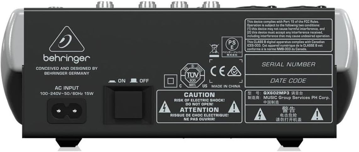 Behringer Xenyx QX602MP3 Mixer with USB MP3 Playback