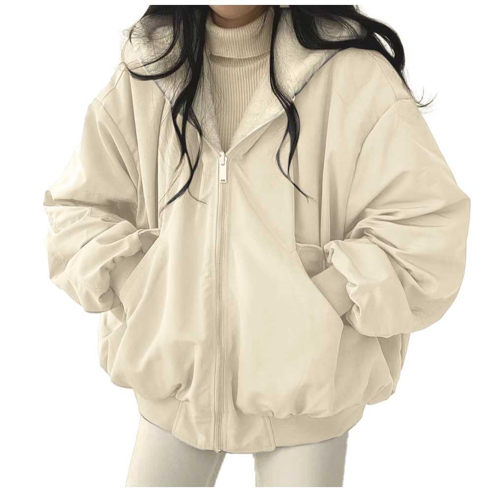 Chaqueta de lana para mujer tipo parka con capucha invierno 7