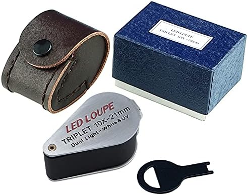 10X 21mm Lens Magnification Mini Folding Jewelers Eye Loupe Jewelry Magnifier for Gems Jewelry Rocks Stamps Coins Watches Hobbies Antiques Gems, Coins, Stamps
