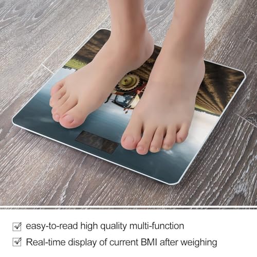 Báscula digital de baño con capacidad 400 lb y pantalla LCD miniatura 5