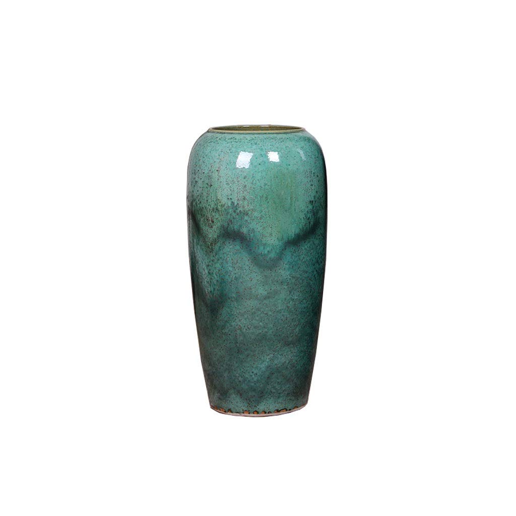 asdchZen Vase,Green Ceramic Large Vase Restaurant Office Ornament Chinese Style Floor Vase Ornament/Green/25 * 50Cm,Green-25 * 50Cm