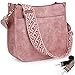 Caitina Crossbody Bag For Women Vegan Leather Hobo Handbag Designer Crossbody Bucket Bag Shoulder Purse For Women with 2 Adjustable Strap(Pink)