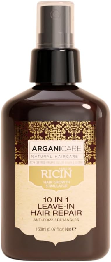 – Castor Oil 10-in-1 Leave-In Hair Repair | All Hair Types | Multi-Benefit Styling and Care Formula | Smoothness, Control and Shine | 150 ml