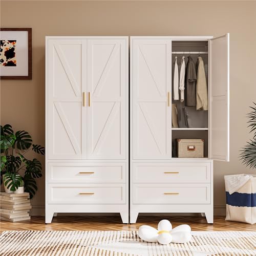 COFaR 71" Metal Wardrobe Closet w...