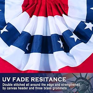 American Flag Bunting Patriotic Pleated Fan Flag USA Flags with Brass Grommets and Zip Ties for 4th of July Memorial Day Decoration Outdoor 4 15×3 Feet