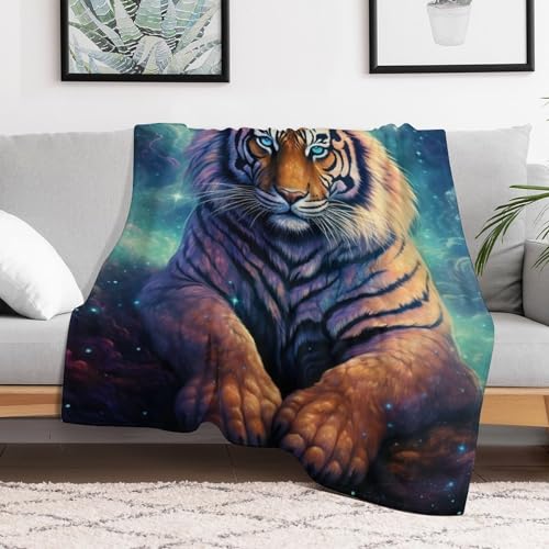 Couverture tigre flannel douce idée cadeau originale plaid lit
