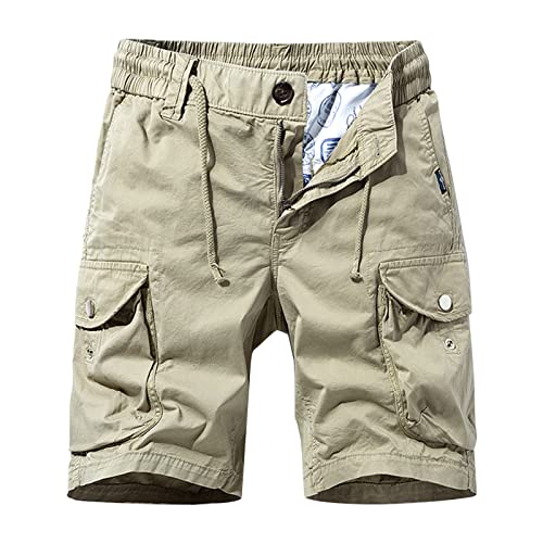 Short Cargo Homme Confortable en Sergé pour Randonnée Légère et Voyage