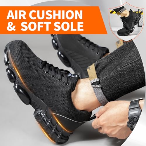 Image of Steel Toe Work Shoes for Men Lightweight Safety Shoes with Puncture Resistant Sole Comfortable Construction Industrial Work Shoe for Warehouse