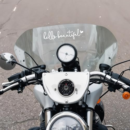 Image of 6pcs Hello Beautiful Rearview Mirror Decal Cute Car Decals for Women Vanity Mirror Stickers Rear View Mirror Vinyl Decal Car Accessories Gifts Car Window Decal Self Affirmations Decal for Her Him Gift
