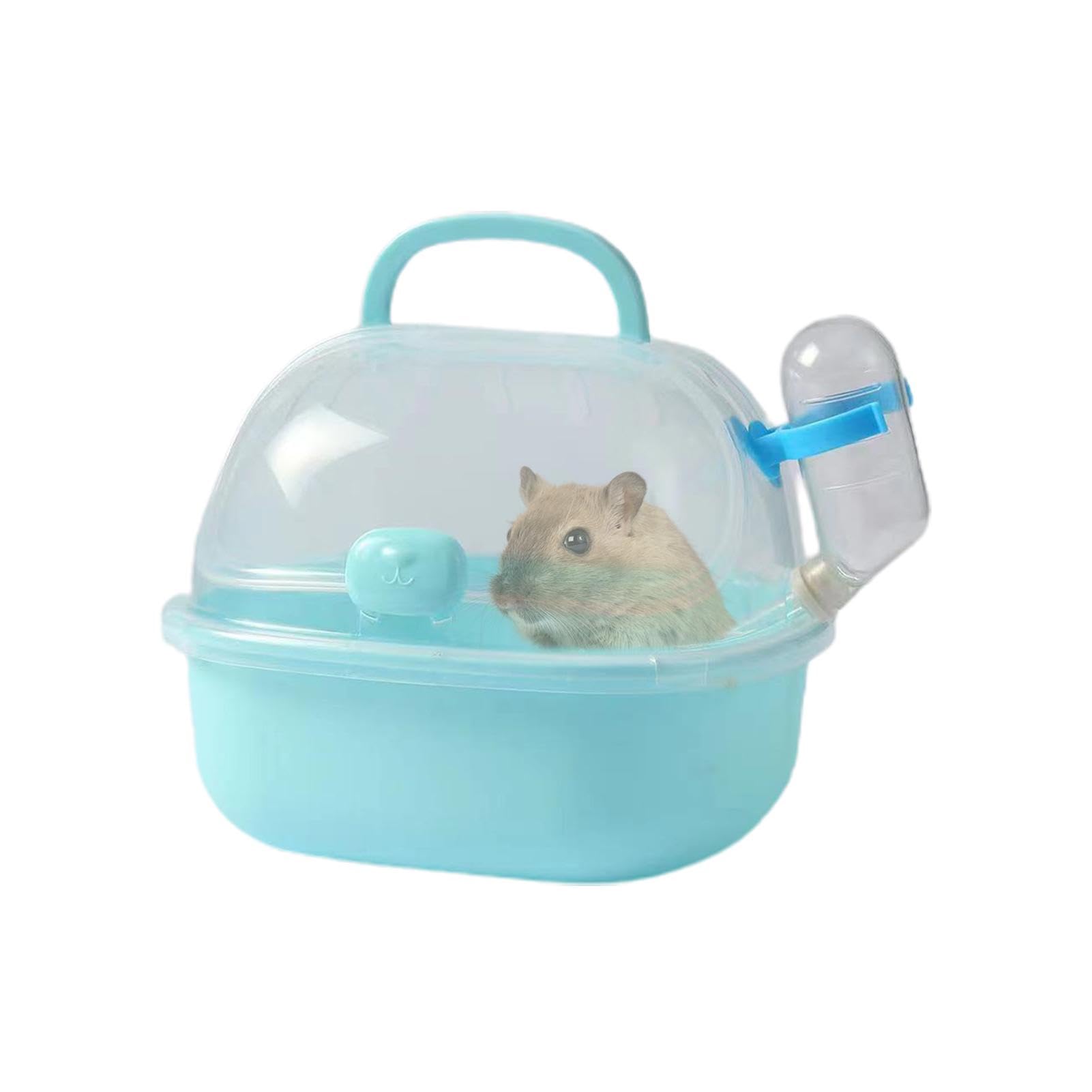 Hamster Carrier Cage Breathable Portable Small Animal Carrier Water Bottle