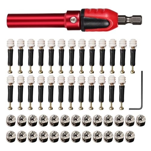 Juego de tornillos de varilla de conexión de destornillador de instalación rápida con 25 tornillos de profundidad ajustable para carpintería