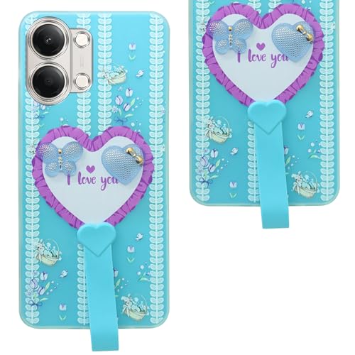Image of Jkobi Back Cover Case for Vivo Y11 | Vivo Y21 5G (3D Cute Heart Strap Holder | Camera Protection | Designer Girls Print)