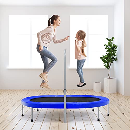 COSTWAY 2 Personen Trampolin mit höhenverstellbarm Haltegriff, Mini Trampolin bis 150kg belastbar, Kindertrampolin… – Bild 3