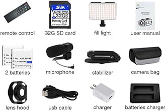 VETEK Video Camera 8k Camcorder 48MP UHD WiFi IR Night Vision Vlogging Camera for YouTube, 18X Digital Zoom 3.0“ LCD Screen Digital Camera with Microphone, 32G SD Card, Remote Control and 2 Batteries