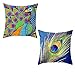 Set di 2 federe per cuscini in cotone, 45 x 45 cm, motivo pavone, per divano, sedia, letto, camera da letto, 45,7 x 45,7 cm