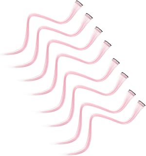 VALICLUD 10pc Pink Hair Extension Clips High Temperature Fiber Hairpieces for Curlable Wig Accessories for Daily Wear and Special Occasions Glamorous Look Without Damage