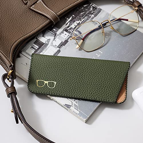 Image of K Luxury Women's Eyeglass Case Leather Soft Holder Pocket Cases Slim Travel Pouch for Sunglasses Eyeglasses Readers