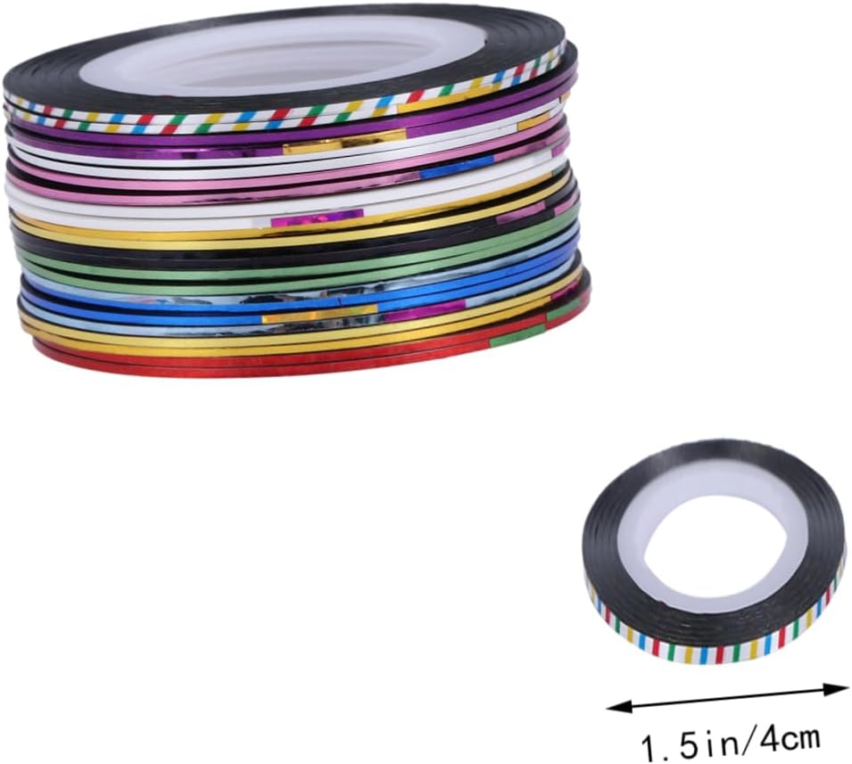 60rolls DIY Nail Striping Tapes Nail Design Stickers French Tip Stickers Tech Rolls