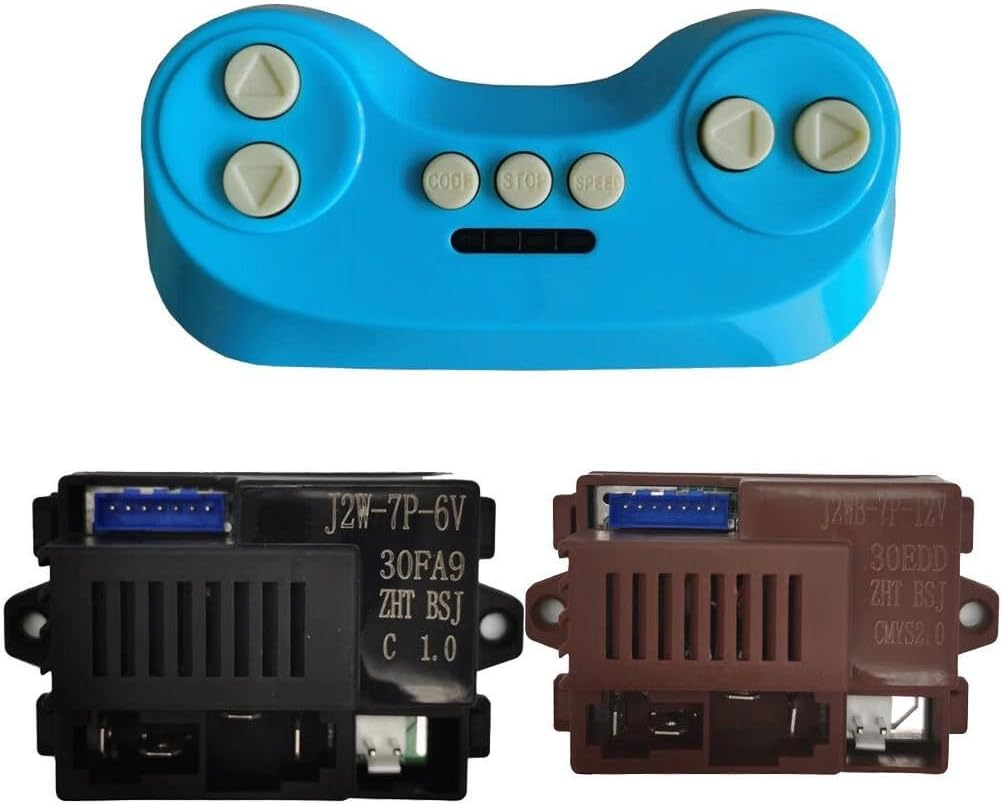 Remote Control Electric Vehicle Motor Controllers for Children's 6V 12V Toy Cars, J2W-7P-6V J2WB-7P-12V Compatible with 2.4G Receiver(J2WB-7P-12V set)