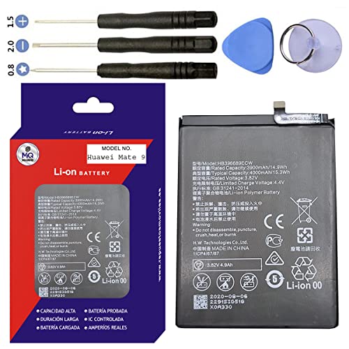 MANIQ Bateria Compatible para Huawei Mate 9, Mate 9 Pro, Huawei Y7 2017, Y9 2019 de 3900mAh, HB406689ECW