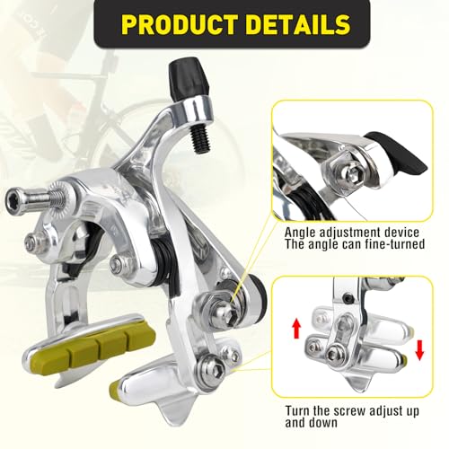ZUKKA Bike Caliper Brake Aluminum Alloy Front and Rear C Shape Brakes Set Road Bike Rim Brakes Compatible with 700c by ZUKKA - Image 4