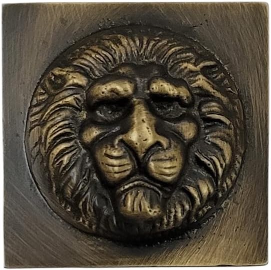 Adonai Hardware 2" "Lion" Brass Wall Tiles- Antique Brass (Supplied as 4 Pieces per Pack)