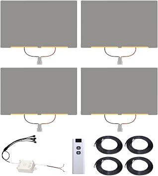 Universal Smart Tint Kit 4-Pcs Smart Car Window Film Remote Control Privacy Tint 39.37"x16.68"/Sheet Instant Clear to Gray, UV & Heat Block, Easy DIY Install