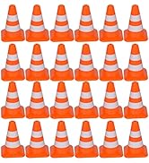 NUOBESTY Mini Traffic Cones 50Pcs Miniature Traffic Cones Mini Traffic Signs Barricades Signs Tra...
