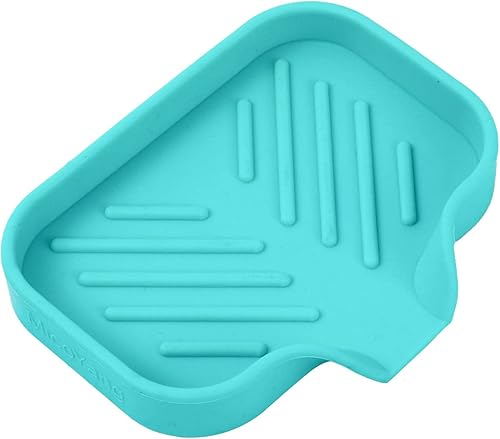 Jaboneras de silicona para baño con salida de drenaje - Organizador para fregadero de baño y cocina, soporte para esponja, bandeja para jabón de