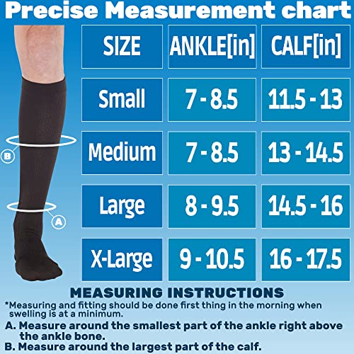Made In Usa - Circulating Dress Compression Socks 20-30 Mmhg For Men - Knee High Firm Support Stockings For Nursing Travel Flight Work - Brown, Large #TOP1