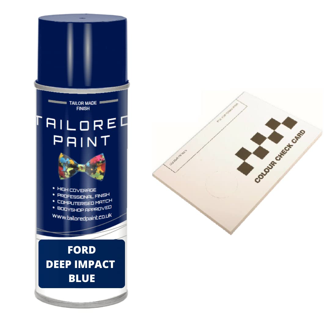 Tailored Paint Deep Impact Blue Metallic J4 Aerosol Spray Paint For Ford Transit 2013-Present Quality Stone Chip Scratch Repair (Aerosol Spray Paint)