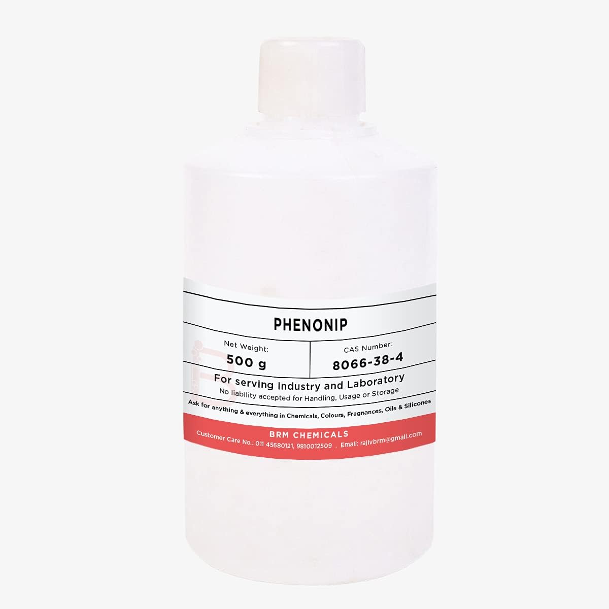 BRM Chemicals Phenonip - 500 Grams For Soap Making, Shampoo, Cosmetics, Serum Making, Beauty Formulations, Moisturizer, Lotion Making, Domestic Use & Diy Personal Care For Face, Hair, Skin & Body