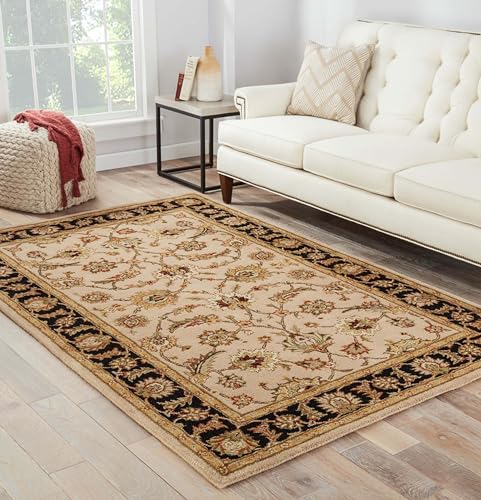 Image of 7x9 Ft Hand-Tufted Wool Rug - Classic Thick Carpet for Cozy Living Rooms & Master Bedrooms