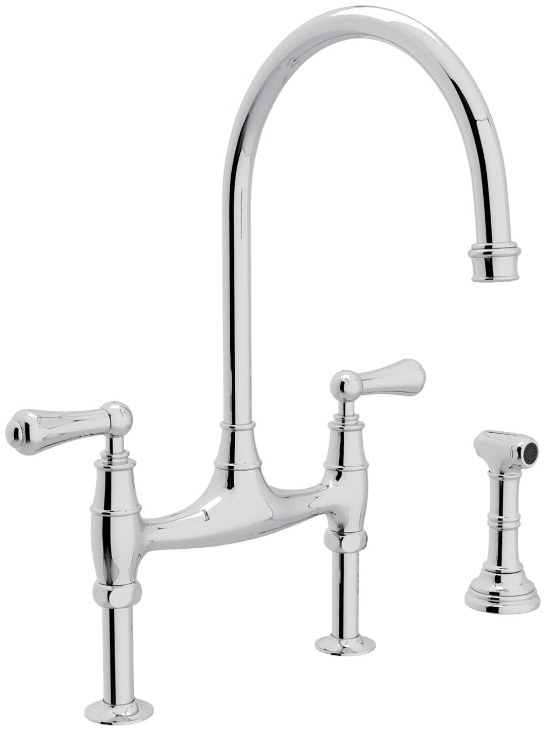 Perrin and Rowe U.4719L-EB-2 Georgian Era 1.5 GPM Widespread Bridge Kitchen  Faucet - Includes Side Spray | Ferguson Home Rohl 9.18292eb Perrin &amp; Rowe ContemporaryキッチンベースリングEscutcheon