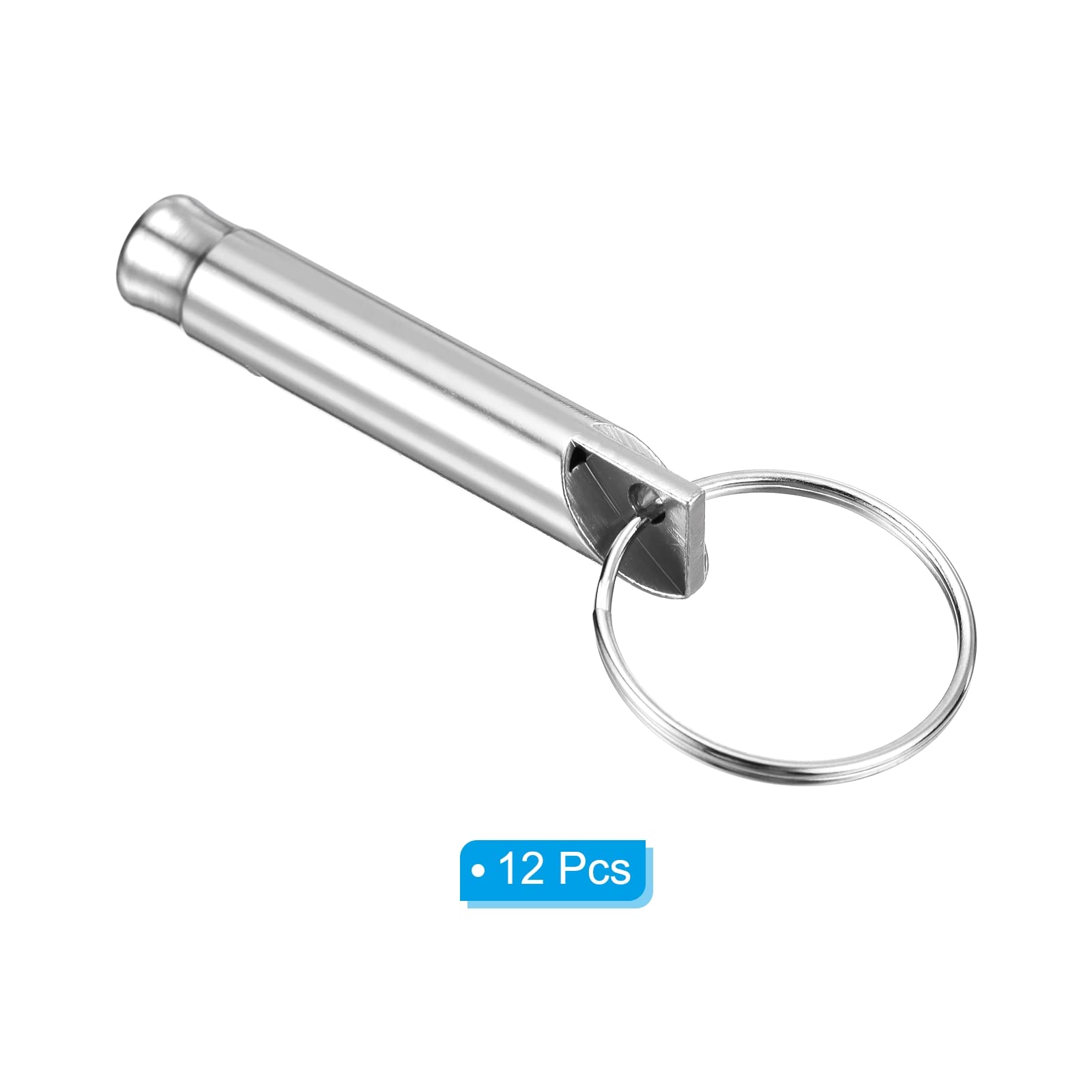 Lot De 12 Sifflets D'Urgence Aluminium Son Puissant Avec Porte-Clés – Sécurité Randonnée, Camping, Pêche, Sports Nautiques – Bleu